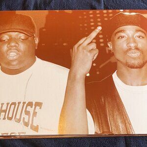 Tupac & Biggie Sepia Photograph 14" x 11" Poster Rap West Coast Hip Hop Music